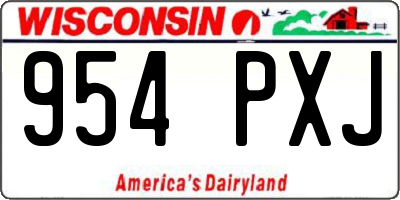 WI license plate 954PXJ