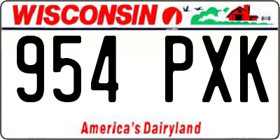 WI license plate 954PXK