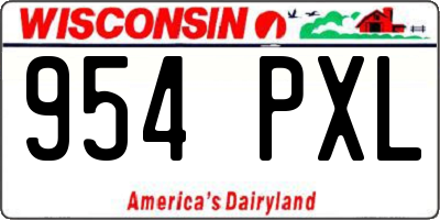 WI license plate 954PXL