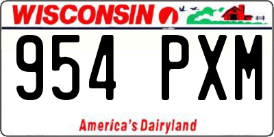WI license plate 954PXM