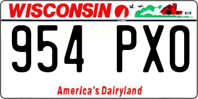 WI license plate 954PXO