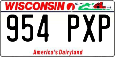 WI license plate 954PXP