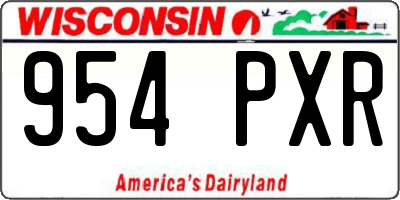 WI license plate 954PXR