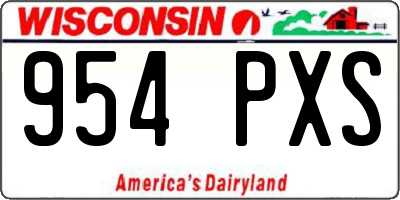 WI license plate 954PXS