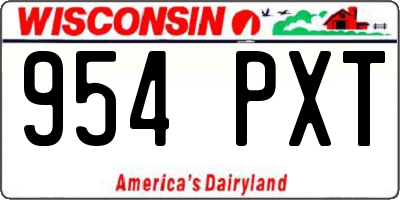 WI license plate 954PXT