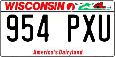 WI license plate 954PXU