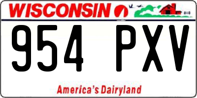 WI license plate 954PXV