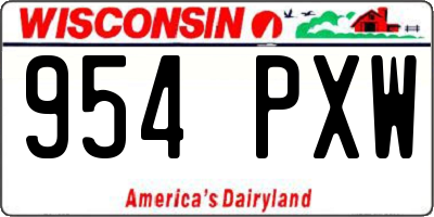 WI license plate 954PXW