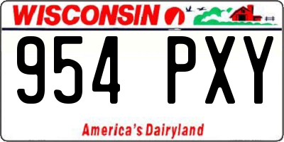 WI license plate 954PXY