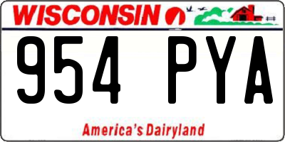 WI license plate 954PYA