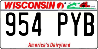 WI license plate 954PYB