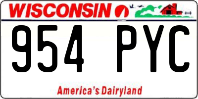 WI license plate 954PYC