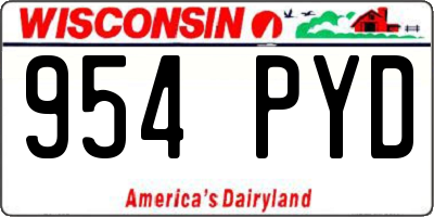 WI license plate 954PYD