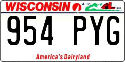 WI license plate 954PYG