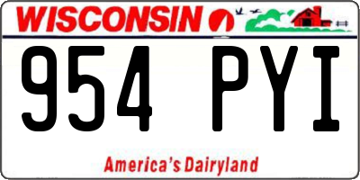 WI license plate 954PYI