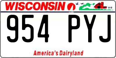WI license plate 954PYJ
