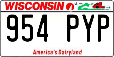 WI license plate 954PYP