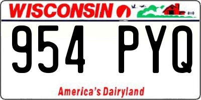 WI license plate 954PYQ