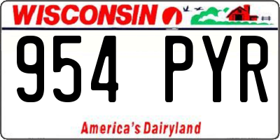WI license plate 954PYR