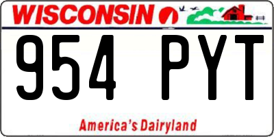 WI license plate 954PYT