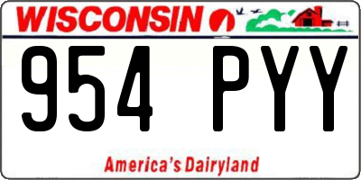 WI license plate 954PYY