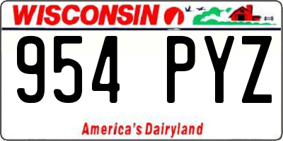 WI license plate 954PYZ