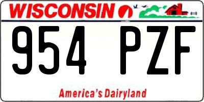 WI license plate 954PZF