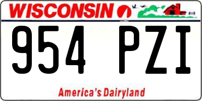 WI license plate 954PZI