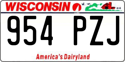 WI license plate 954PZJ