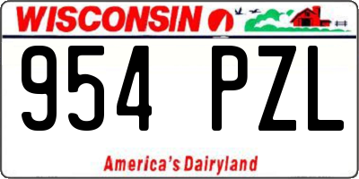 WI license plate 954PZL
