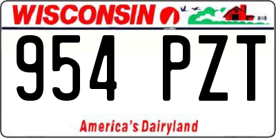 WI license plate 954PZT