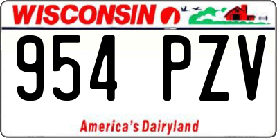 WI license plate 954PZV