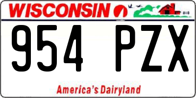 WI license plate 954PZX
