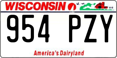 WI license plate 954PZY