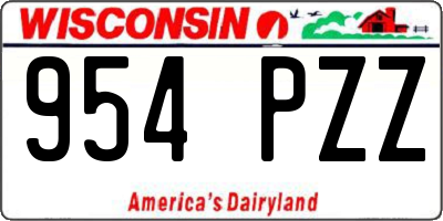 WI license plate 954PZZ