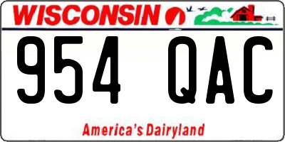 WI license plate 954QAC