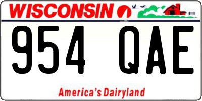 WI license plate 954QAE