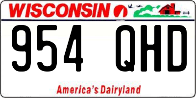 WI license plate 954QHD