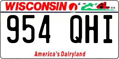 WI license plate 954QHI