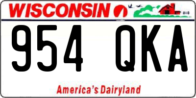 WI license plate 954QKA
