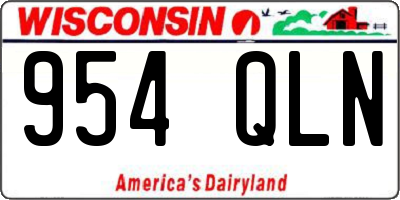 WI license plate 954QLN