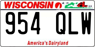 WI license plate 954QLW