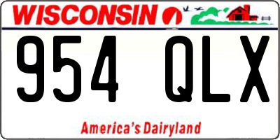 WI license plate 954QLX