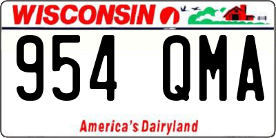 WI license plate 954QMA