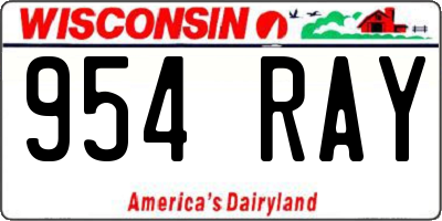 WI license plate 954RAY