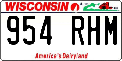 WI license plate 954RHM