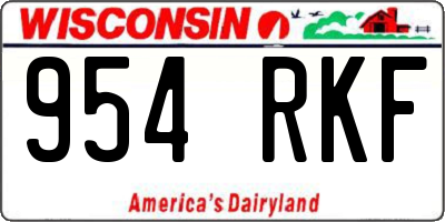 WI license plate 954RKF