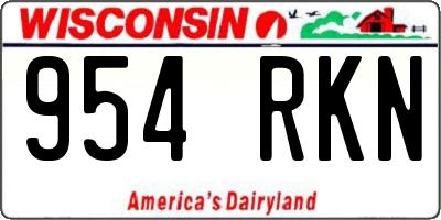 WI license plate 954RKN