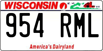 WI license plate 954RML