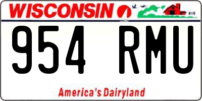 WI license plate 954RMU